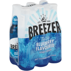 Six Pack of Breezers Spirit Cooler Beer at Food Lover's Market in Kapani Kanengo Shopping Centre, Lilongwe, Malawi