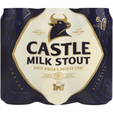 Six Pack of Castle Milk Stout Beer at Food Lover's Market in Kapani Kanengo Shopping Centre, Lilongwe, Malawi