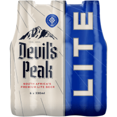 Six Pack of Devil's Peak Lite Beer at Food Lover's Market in Kapani Kanengo Shopping Centre, Lilongwe, Malawi